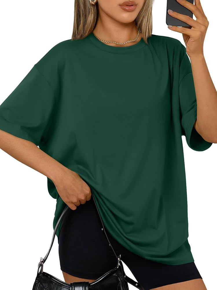 Trendy Queen Women's Oversized Tee, Comfy Fabric Loose Fit, All-Day Cozy for Gym, Lounge & Office... | Amazon (US)