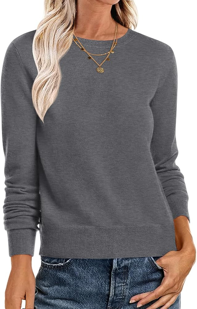 ANRABESS Sweaters for Women Long Sleeve Lightweight Crewneck Soft Basic Knit Loose Fit Pullover T... | Amazon (US)