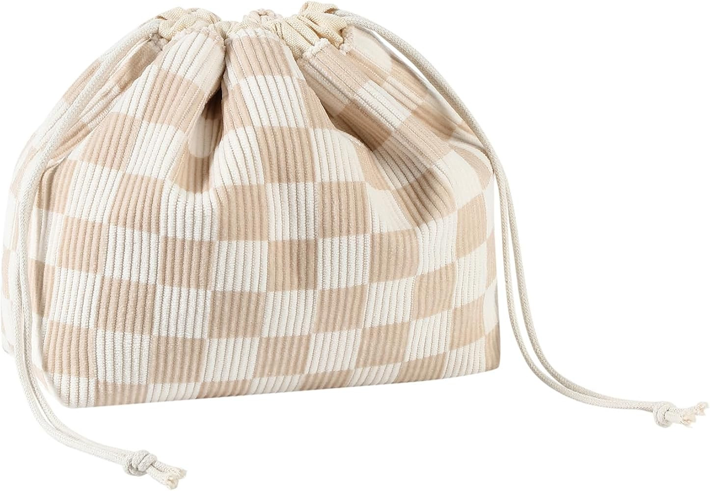 Cotton Quilted Drawstring Makeup Bag with Canvas Lining,Coquette Aesthetic Cute Travel Toiletry B... | Amazon (CA)