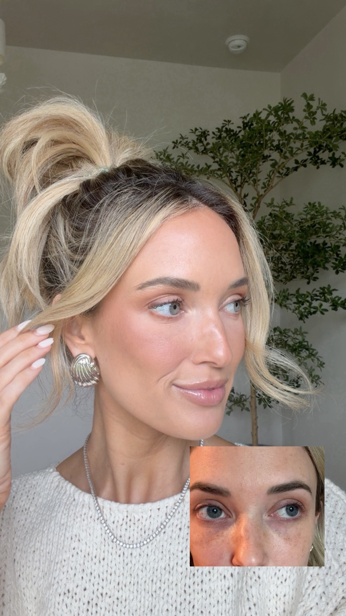 My under eye routine:
Before foundation, I use the 2 far left colors of the Mary Philips palette (color corrector & concealer-shade medium). This helps correct my under eyes before starting the rest of my makeup. If you don’t have dark circles, this is not necessary! 
Then I go in with my favorite foundation- Haus Labs in shade 210! 
Then I apply a full coverage concealer- the Estée Lauder one is 10/10!!! It gives amazing coverage, doesn’t crease, & lasts ALL DAY 🙌 
Finally, I set that with the Kosas powder (shade Breezy)

Oh & I almost forgot-before you do all of that, skin prep is very important! Linking my absolute favorite under eye cream! 