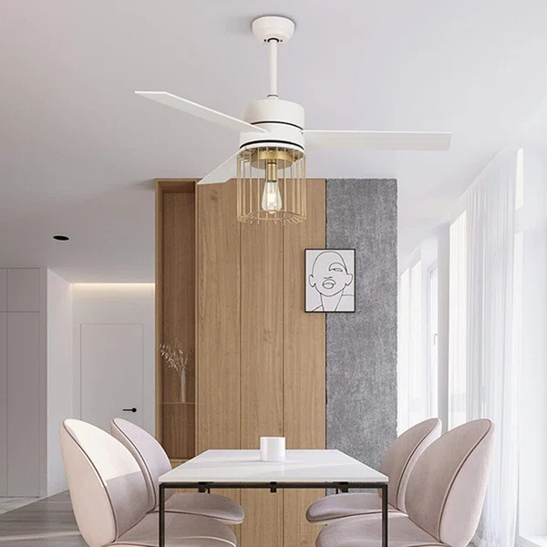 48" Esco 3 - Blade Chandelier Ceiling Fan with Remote Control | Wayfair Professional