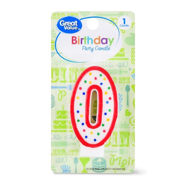 Great Value Birthday Party Candle, Number 0 | Walmart (US)