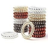 20 Pcs Spiral Hair Ties No Crease, Colorful Traceless Hair Ties, Elastic Coil Hair Ties, Matte Phone | Amazon (US)