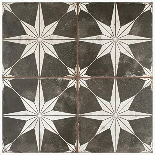 Somertile FPESTRNI Astre Reyes Ceramic Tile, Black | Amazon (US)
