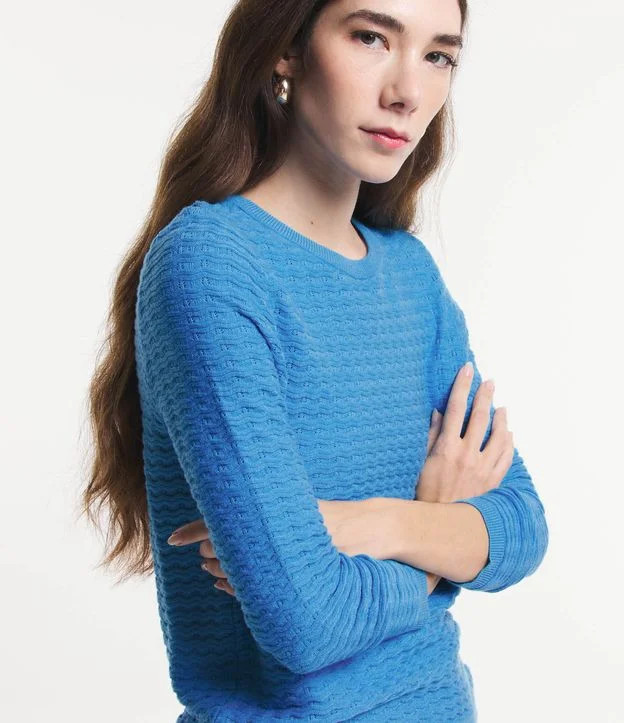 Blusa Manga Longa em Tricô com Ponto Diferenciado Amarelo | Renner (BR)