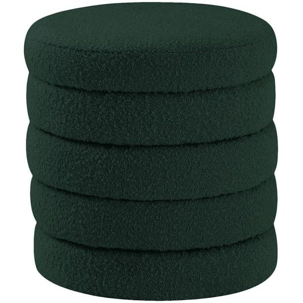 Meridian Furniture Aphia Green Boucle Fabric Ottoman/Stool | Walmart (US)