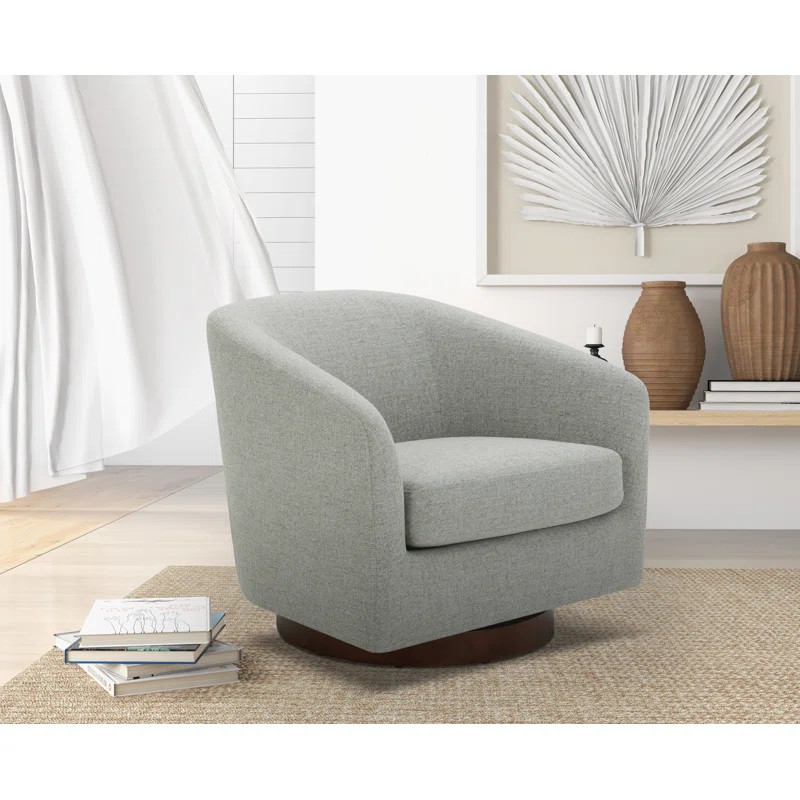 Bennett Upholstered Swivel Barrel Chair | Wayfair North America