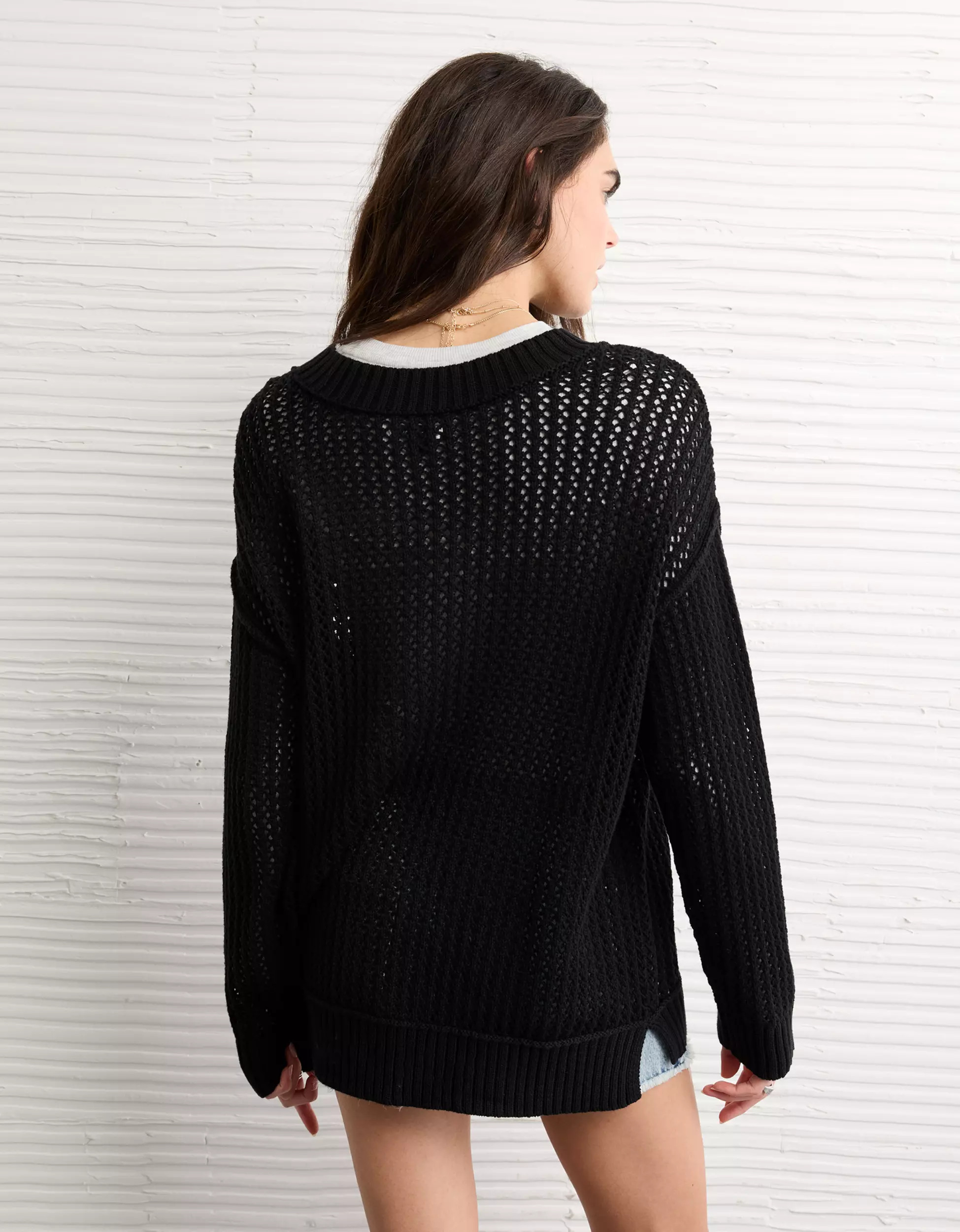 AE Mesh Skeleton Sweater | American Eagle Outfitters (US & CA)