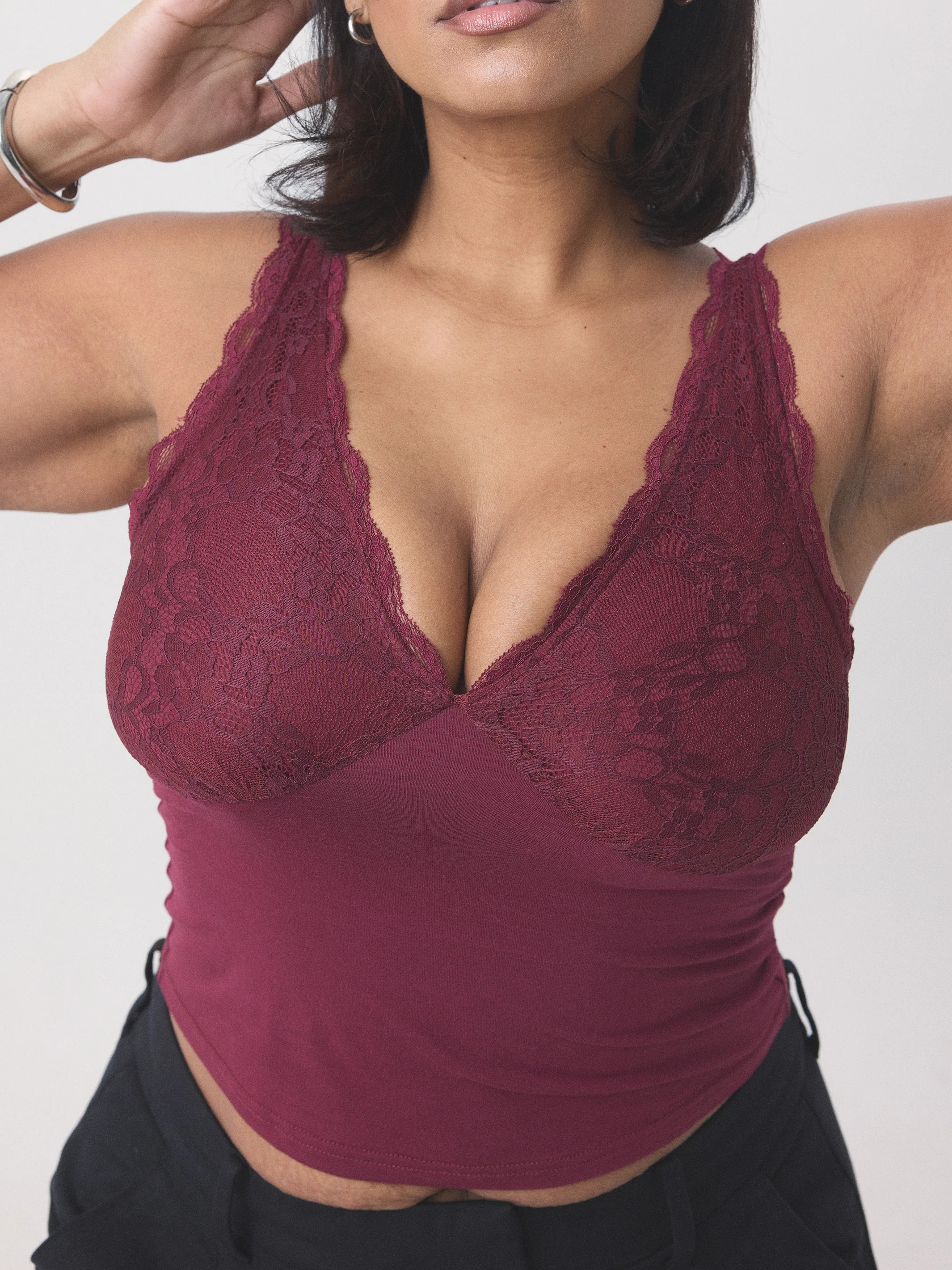 Lace V-Neck Tank | Klassy