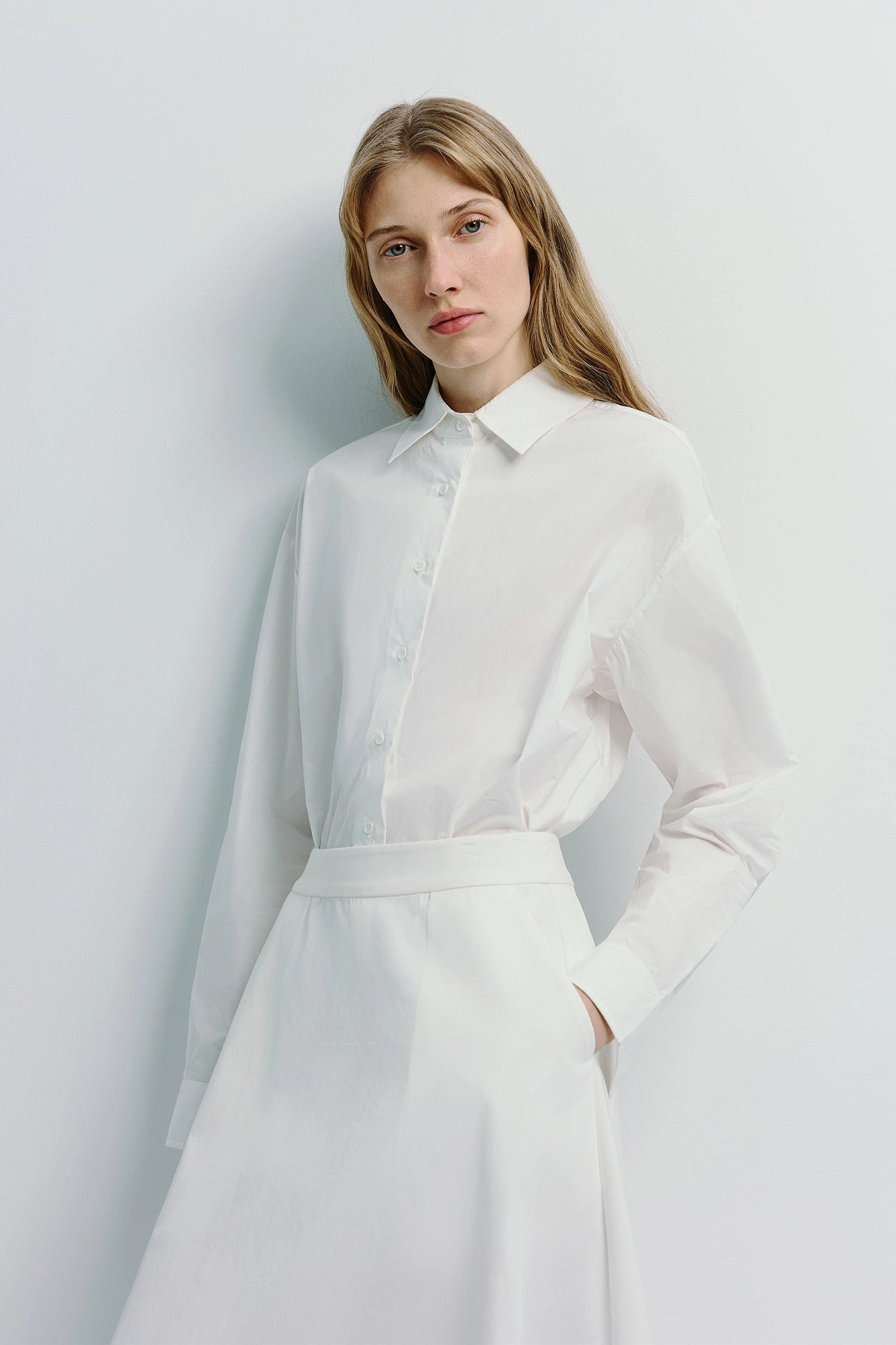 Alda White Button-Down Shirt | 100% Cotton Comfort | Rue Sophie