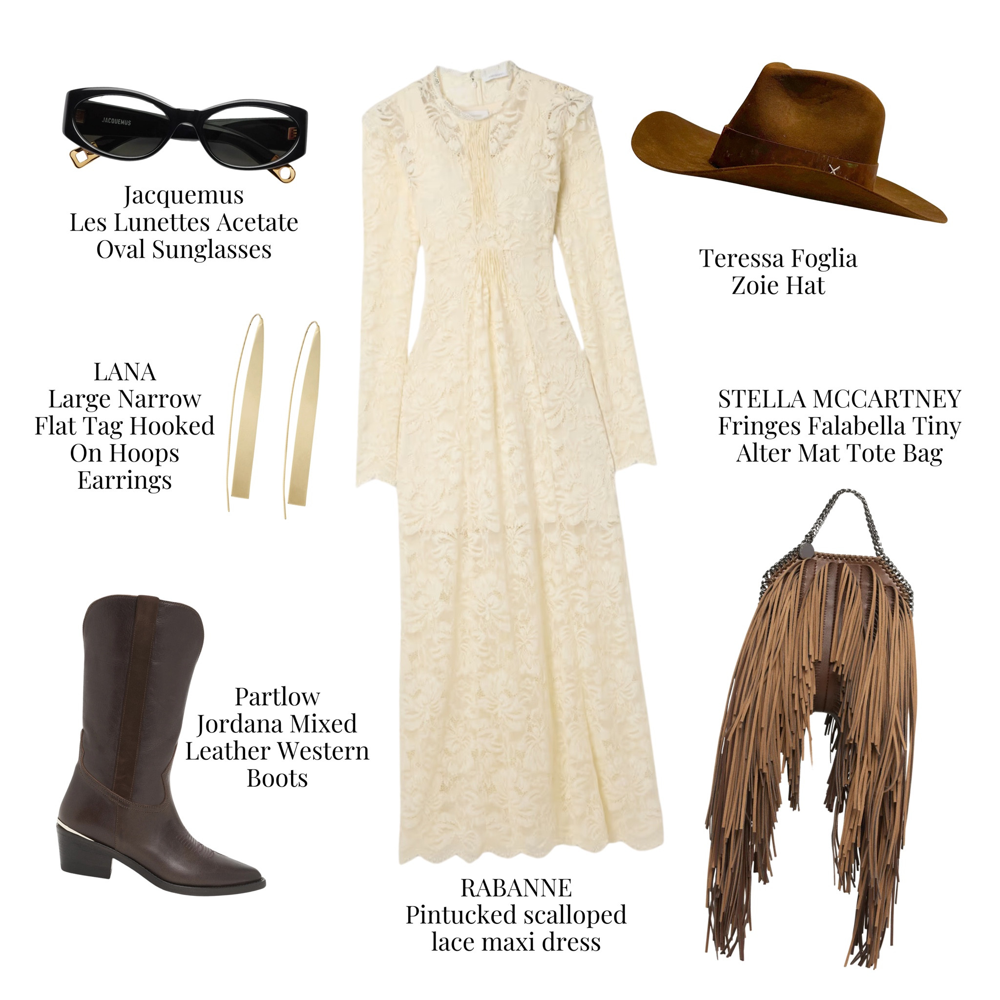 Boho chic with a Western twist. This lace maxi dress paired with edgy boots and the iconic Stella McCartney fringed tote is giving free spirit meets fashionista vibes. Perfect for twirling through the day in style!  #BohoChic #WesternGlam #LaceLove #StellaMcCartney #OOTD #EffortlessElegance



#LTKItBag #LTKShoeCrush #LTKStyleTip