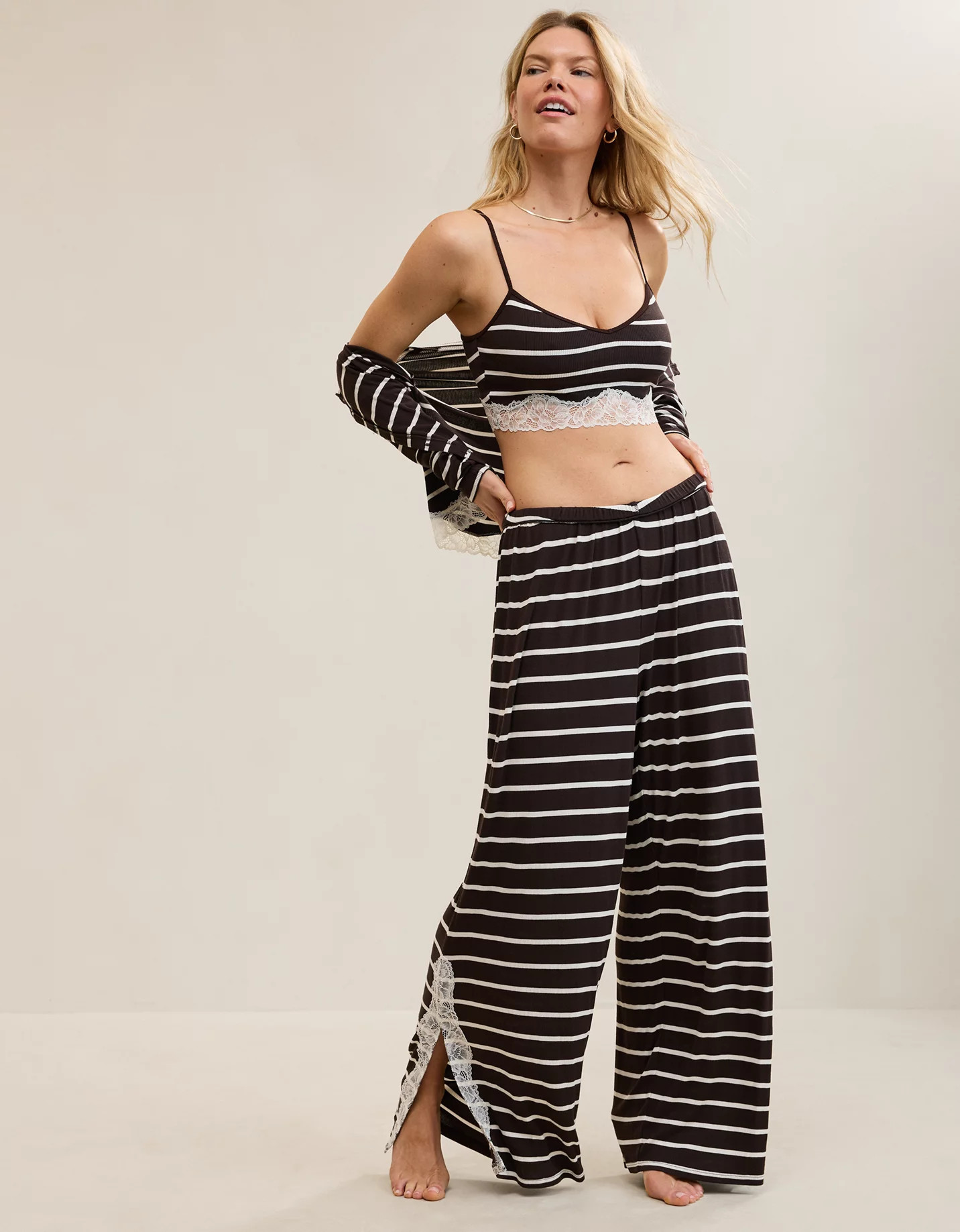 OVERSLEPT by Aerie Real Soft® Ribbed Trouser PJ | Aerie