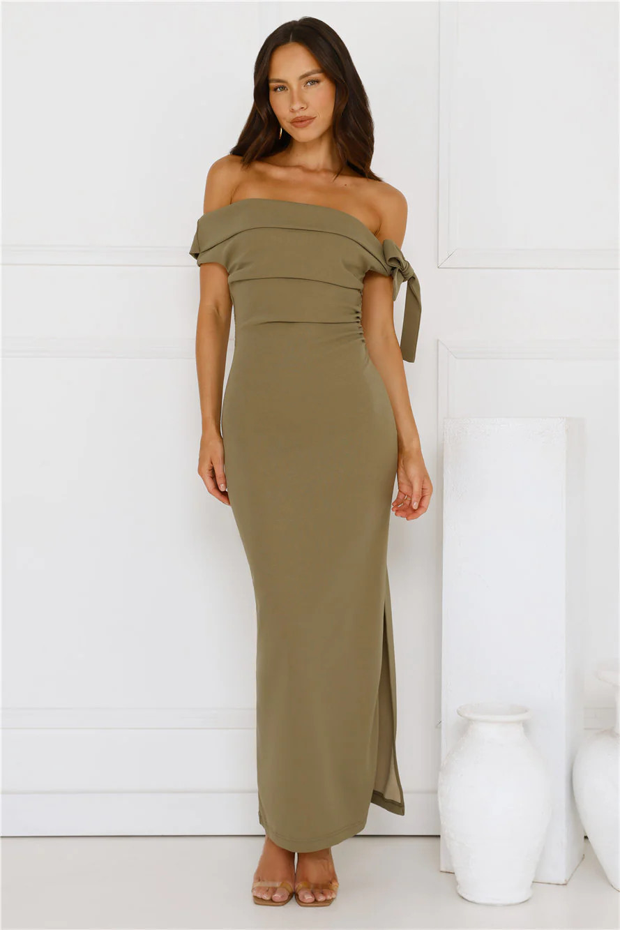 The Luxe Party Maxi Dress Olive | Hello Molly (US)
