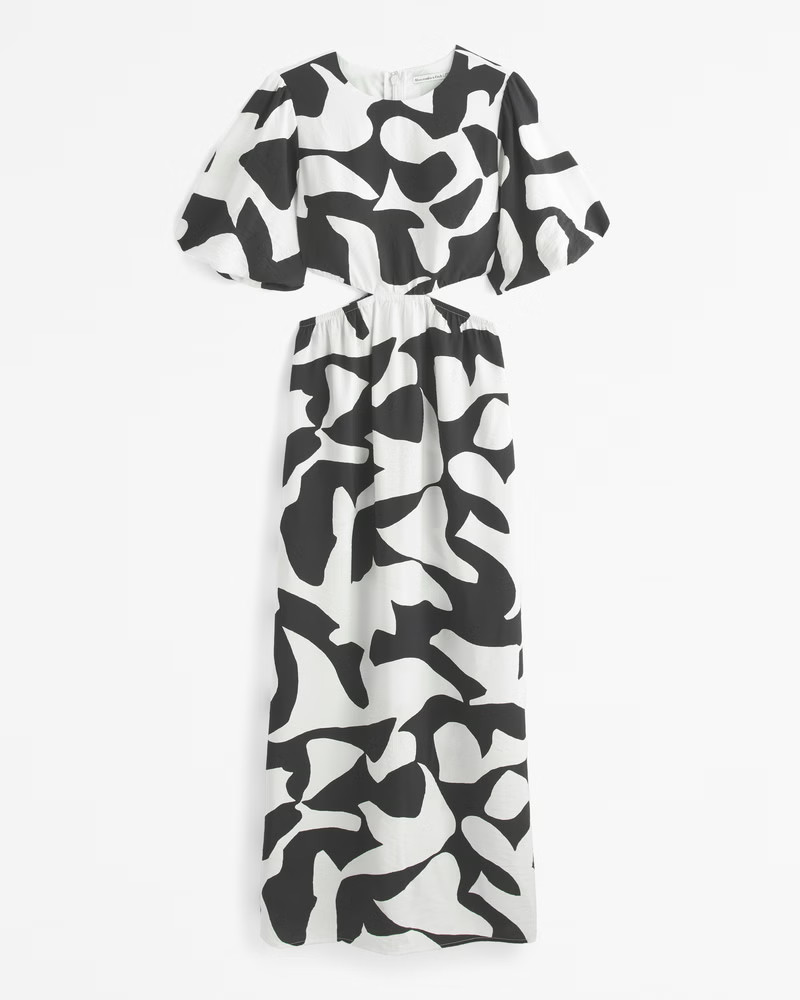 Women's Short-Sleeve Cutout Maxi Dress | Women's Dresses & Jumpsuits | Abercrombie.com | Abercrombie & Fitch (US)
