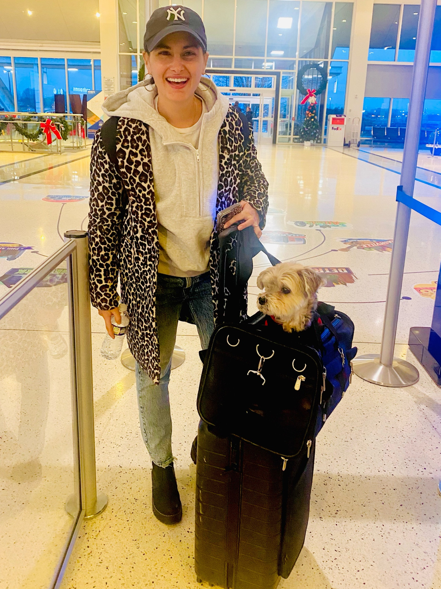 Okay when traveling I’ve got things down to a science. Carry on’s only, comfy clothes that don’t look too sloppy and wearing your coat and biggest shoes (so they don’t take up space in your bag). Good news, the jeans and hoodie are on sale at Abercrombie! Also tagged Benny’s pet carrier and my go-to luggage! My leopard coat isn’t anywhere to be found so I tagged a similar one for ya!

#LTKfindsunder50 #LTKtravel #LTKSeasonal