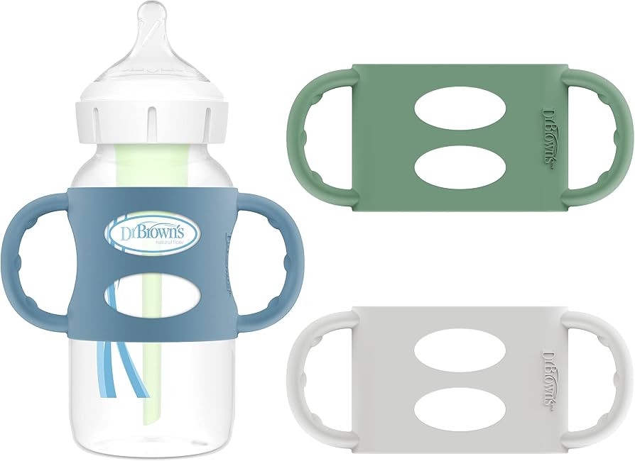 Dr. Brown's Milestones 100% Silicone Baby Bottle Handles, Wide-Neck, Removable Easy-Grip Transiti... | Amazon (US)