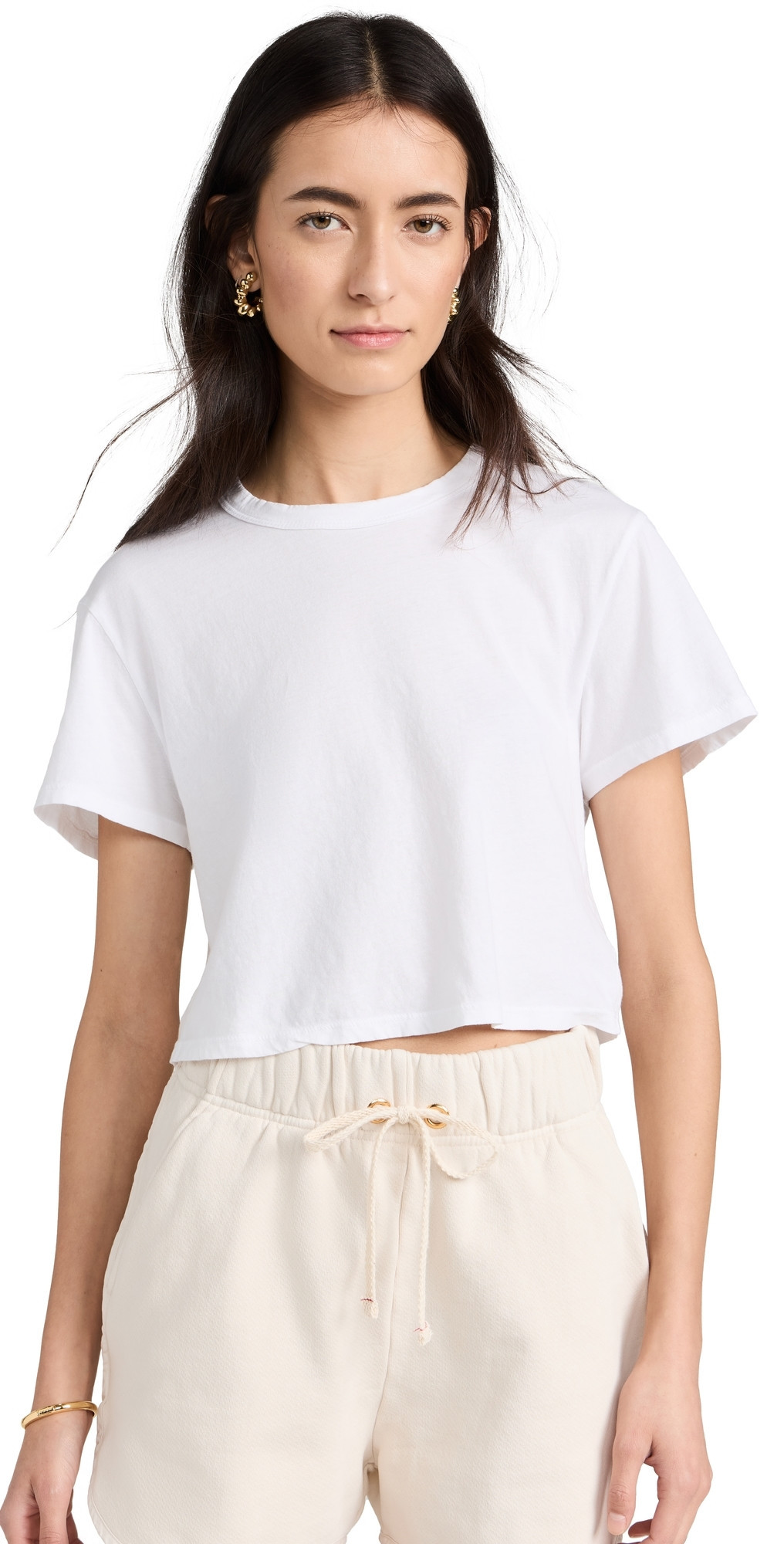 Les Tien May Crop Tee White L | Shopbop