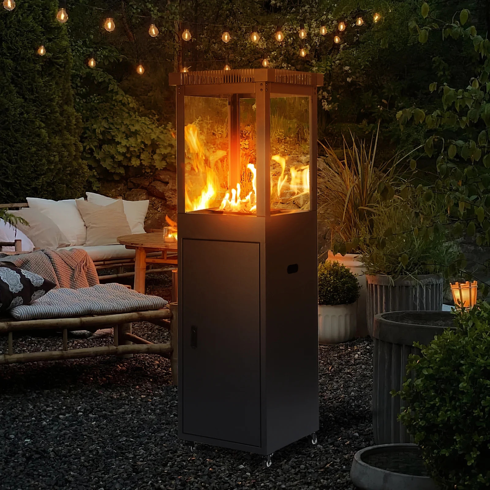 41,000 Patio Heater with Waterproof Cover, Outdoor Heater with Lockable Wheels, Suitable for Gard... | Walmart (US)