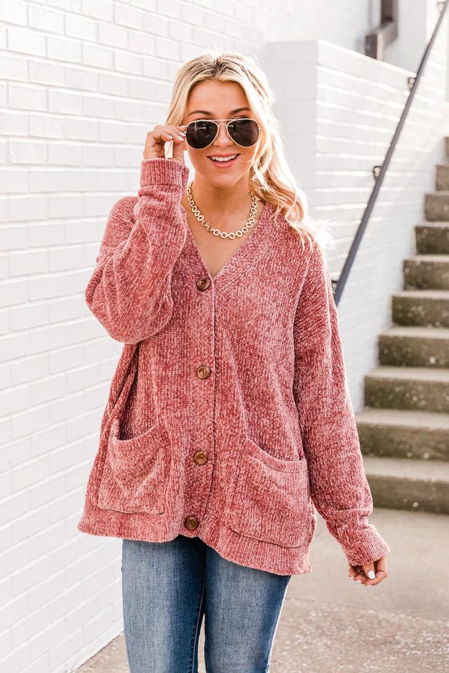A Night Like Tonight Rose Chenille Cardigan FINAL SALE | The Pink Lily Boutique