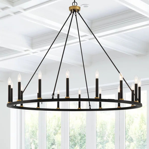 Finchley 16 - Light Wagon Wheel Chandelier | Wayfair North America