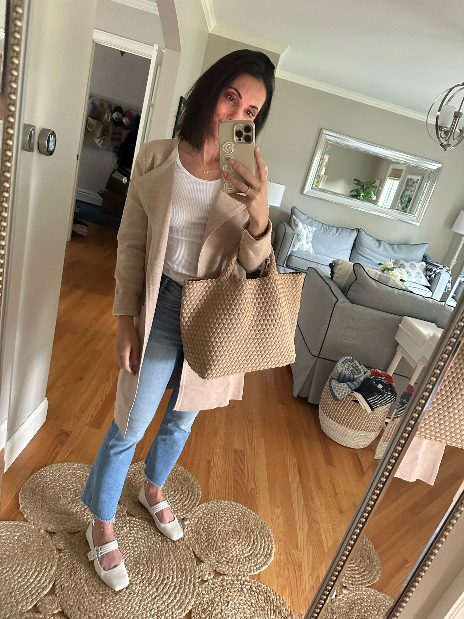 Small in cardigan 
Xs in top
Jeans- I sized down 
Shoes- tts 


#LTKitbag #LTKshoecrush #LTKstyletip