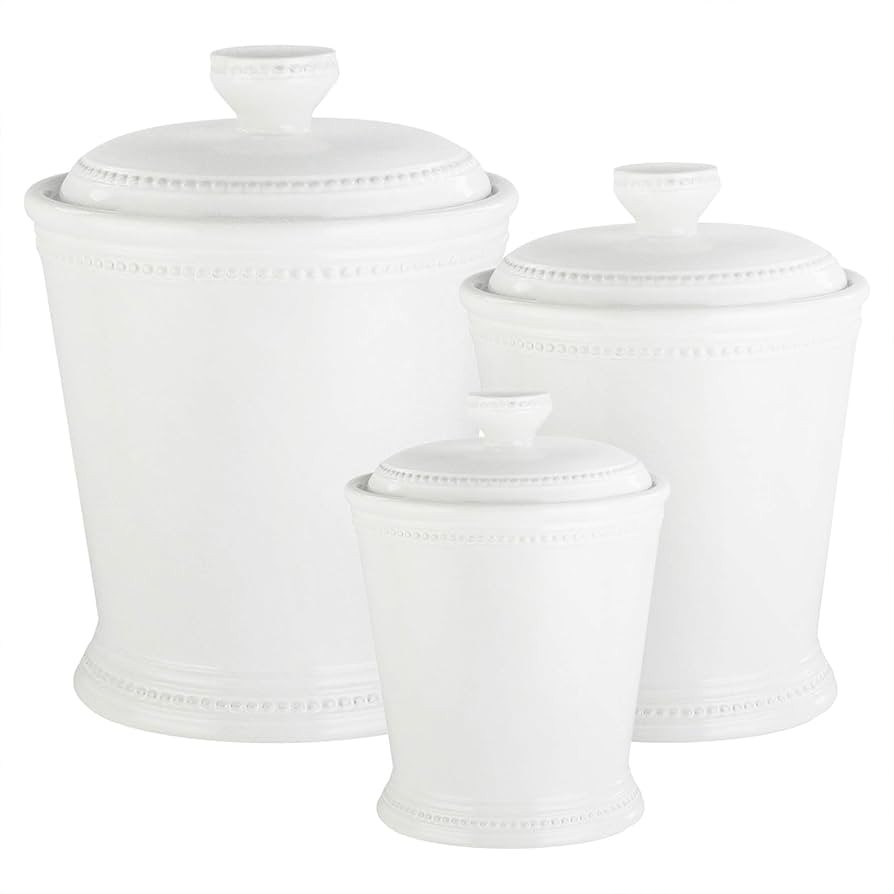 American Atelier Bianca Dots Canister Set 3-Piece Ceramic Jars in 20oz, 50oz & 86oz Classic Beade... | Amazon (US)