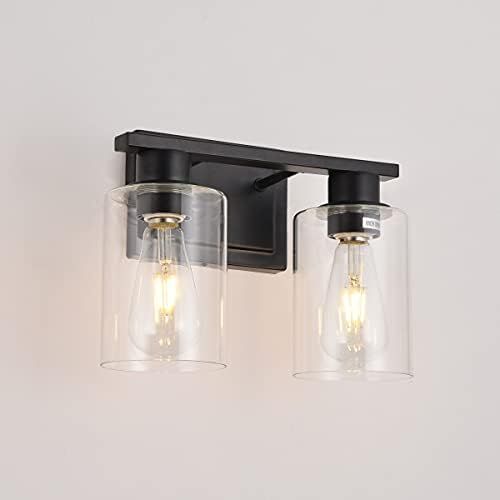 Matt Black Farmhouse Bathroom Vanity Lighting Fixture Oil Rubbed Black Bathroom Wall Sconce Light... | Amazon (US)