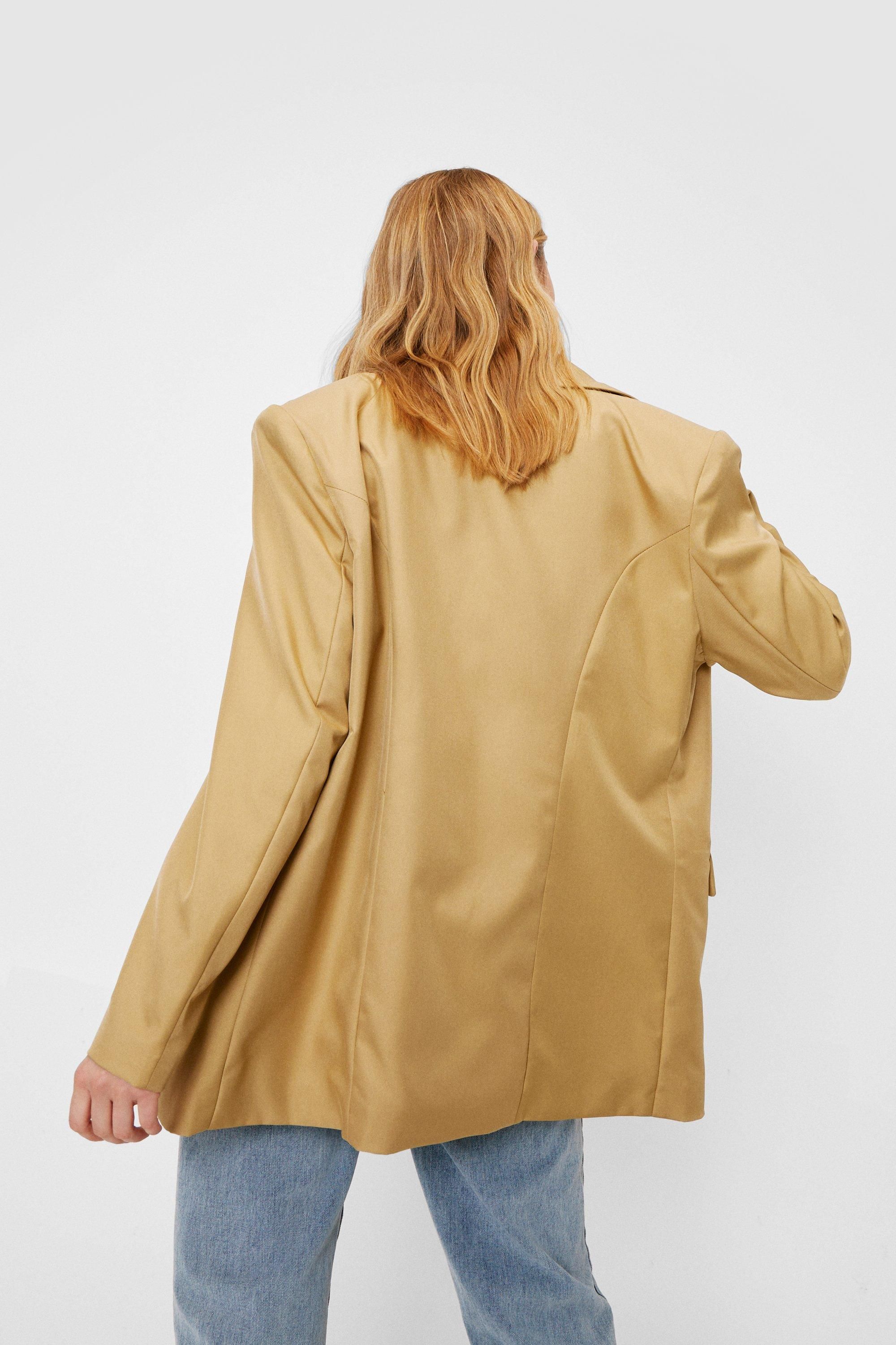 Shoulder Padded Boxy Double Breasted Blazer | Nasty Gal (US)