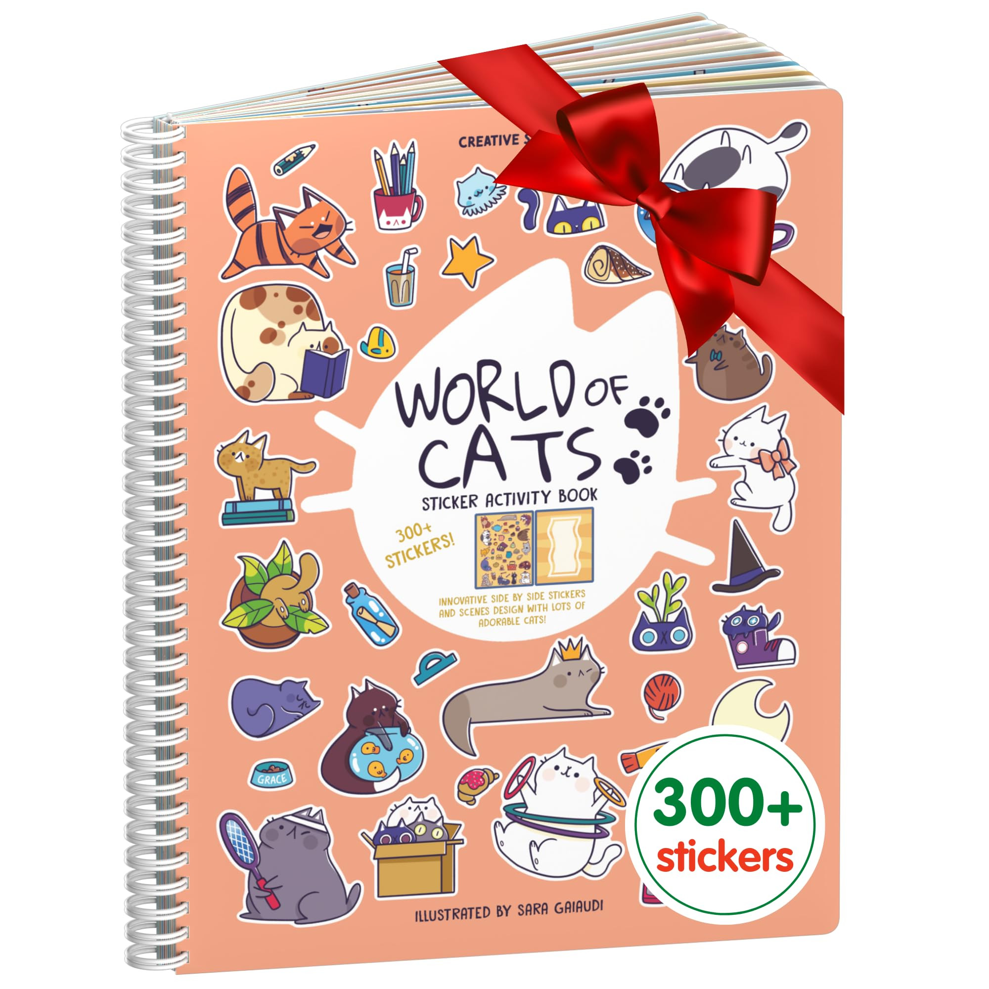 Cupkin Cat Sticker Book Activity for Kids, Toddler Airplane Travel Essentials, 300+ Kitten Sticke... | Amazon (US)
