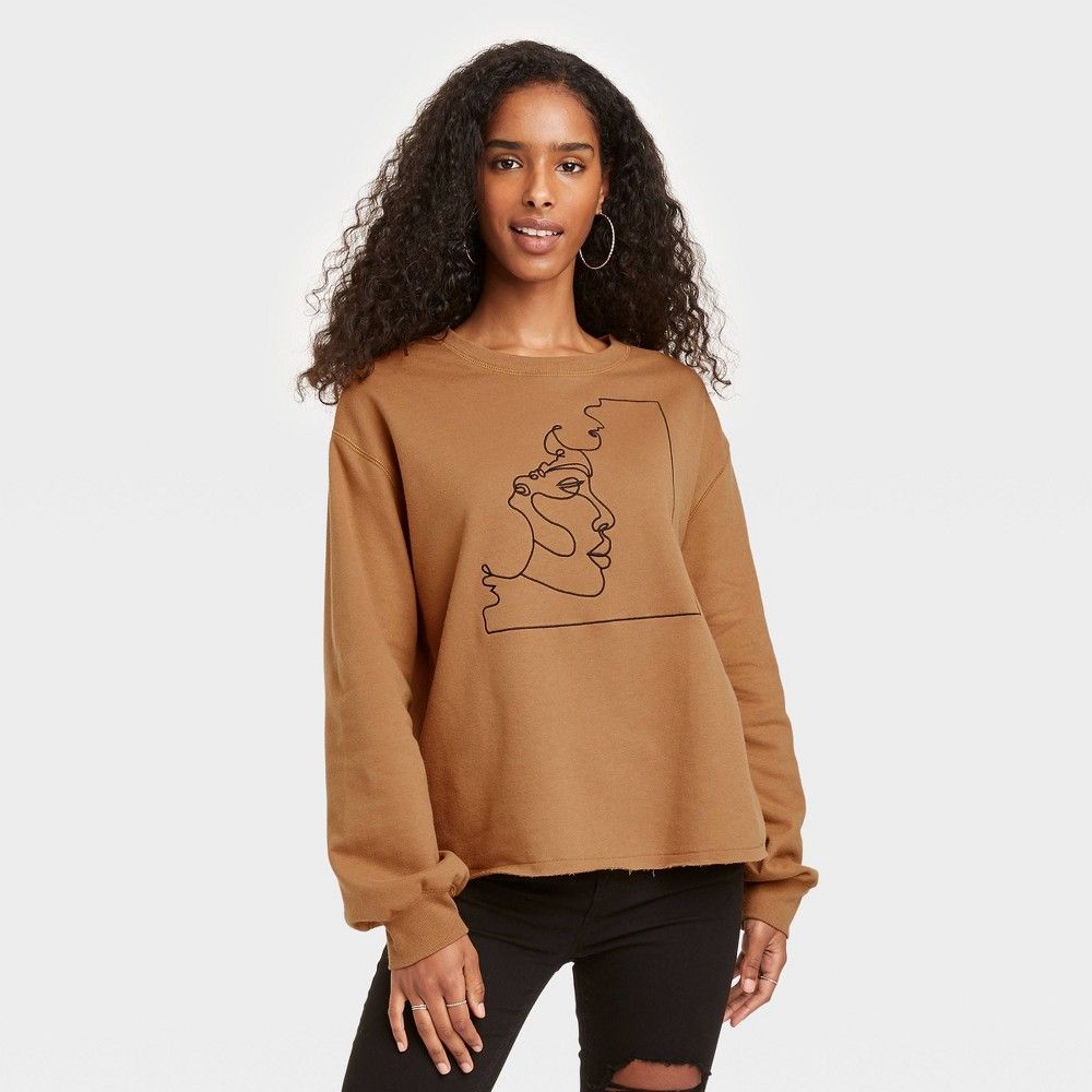 Black History Month Women's Silhouette Sweatshirt - Brown M | Target