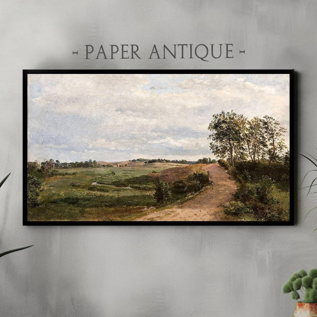 Frame TV Art Countryside Path With Fields Rolling Greens and Trees 19th Century Pastoral Landscap... | Etsy (US)