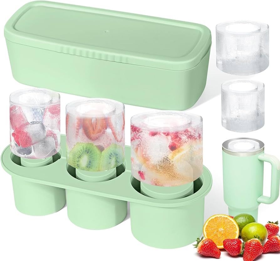 Ice Cube Tray for Stanley Cup, Silicone Ice Cube Maker With Lid for 30-40oz Tumbler, for Chilling... | Amazon (US)