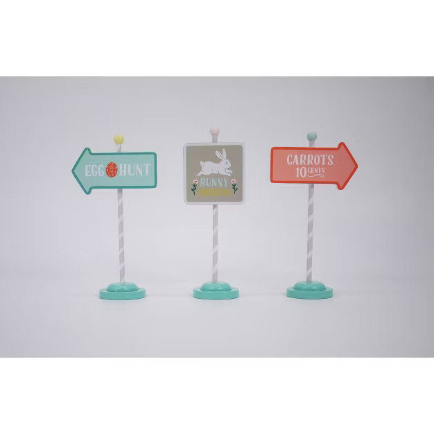 3pk Mini Easter Signs Egg Hunt/Bunny Crossing/Carrot Arrow - Spritz™ | Target