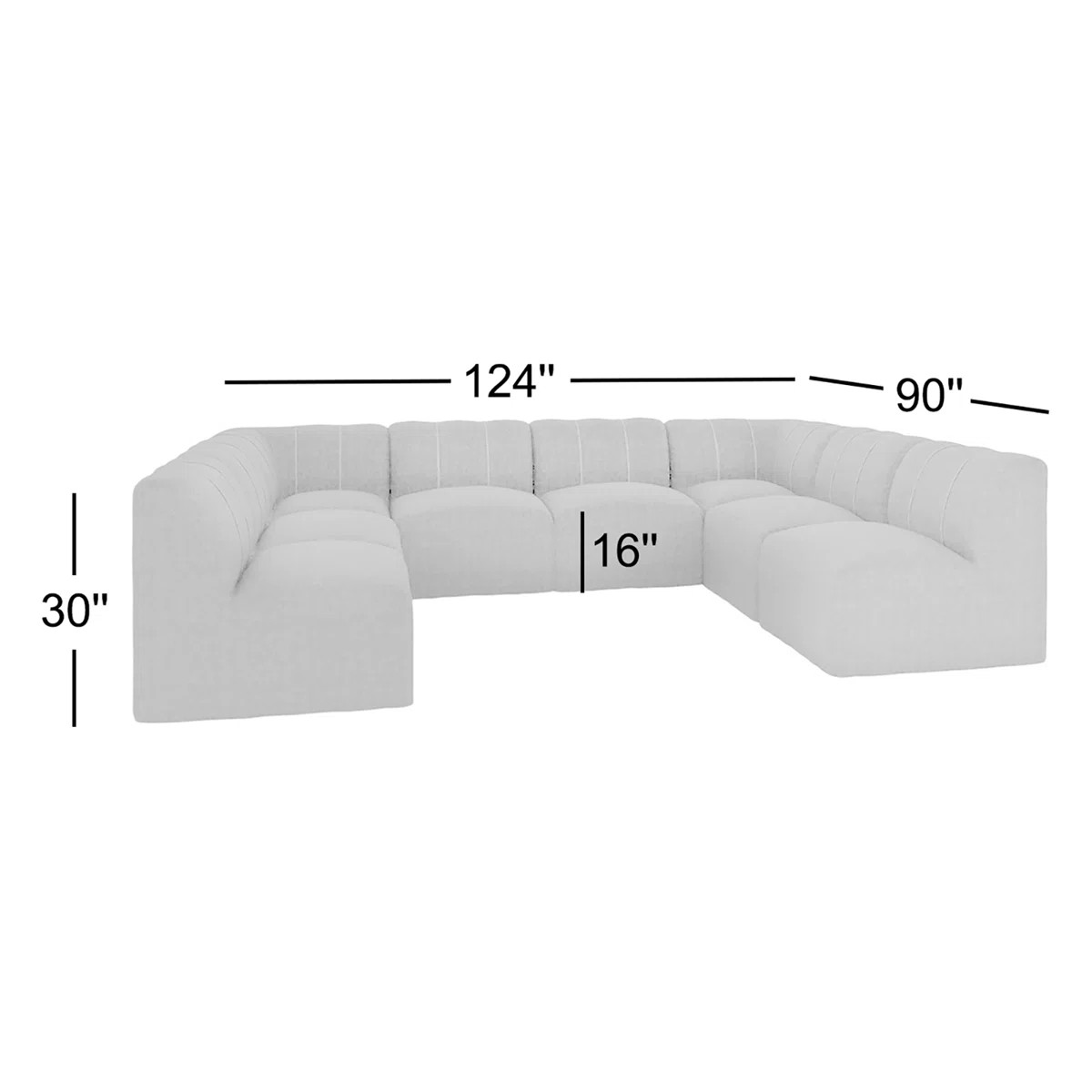 Praia 124" W Fully Assembled Weather Resistant U-Shaped Outdoor Sectional | Wayfair North America