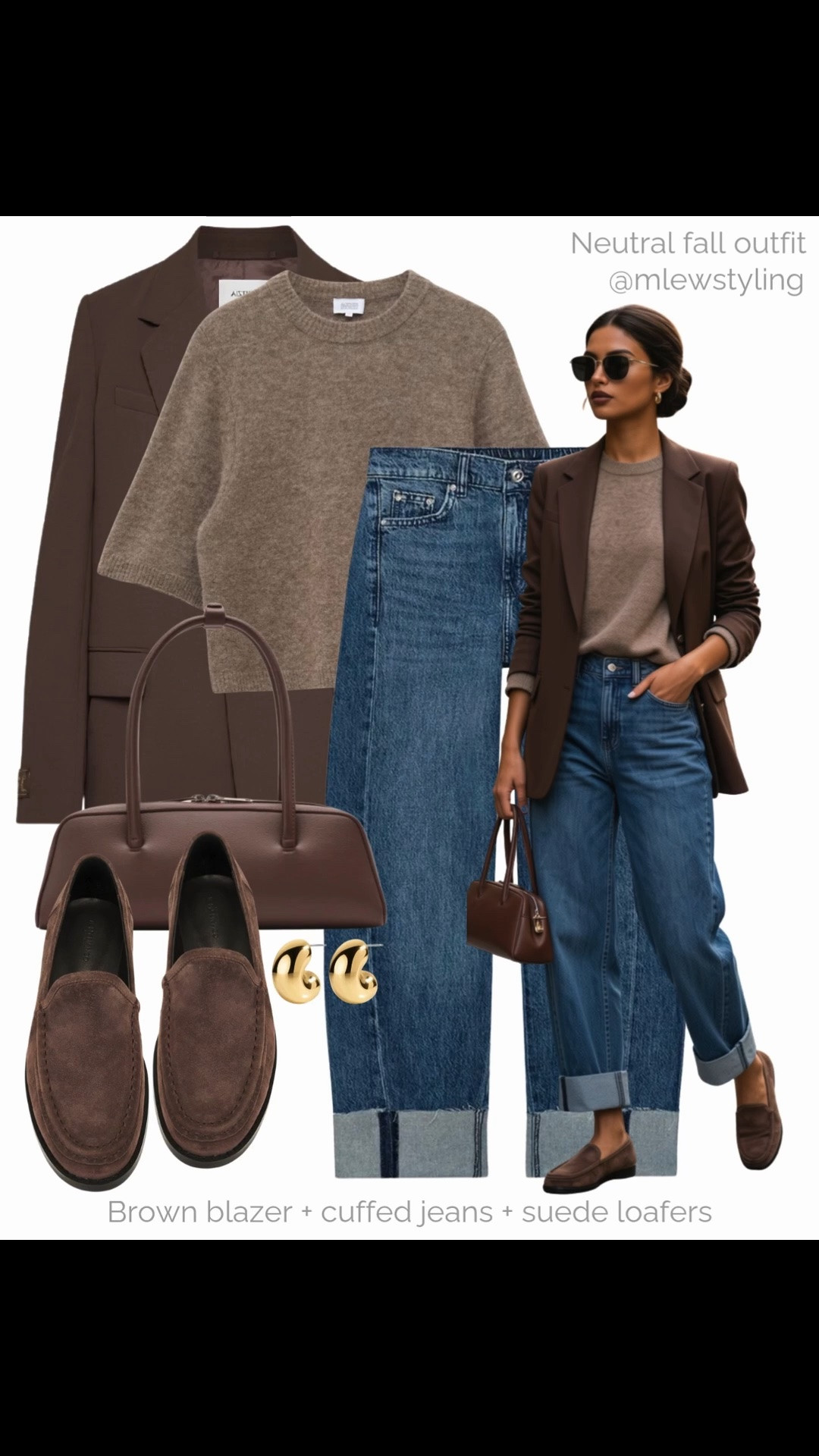 Neutral fall outfit with a brown blazer 🤎

Tags: Aritzia blazer, brown suede loafers, Zara cuffed jeans, freja nyc brown shoulder bag, alpaca short sleeve sweater, electric picks gold earrings, casual workwear, autumn office outfit

#LTKfall #LTKjeans #LTKworkwear