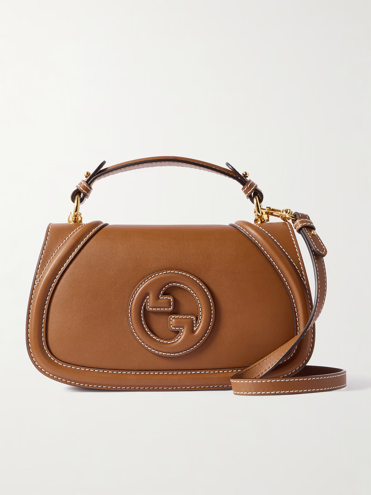 Gucci - Blondie Leather Shoulder Bag - Brown | NET-A-PORTER (US)