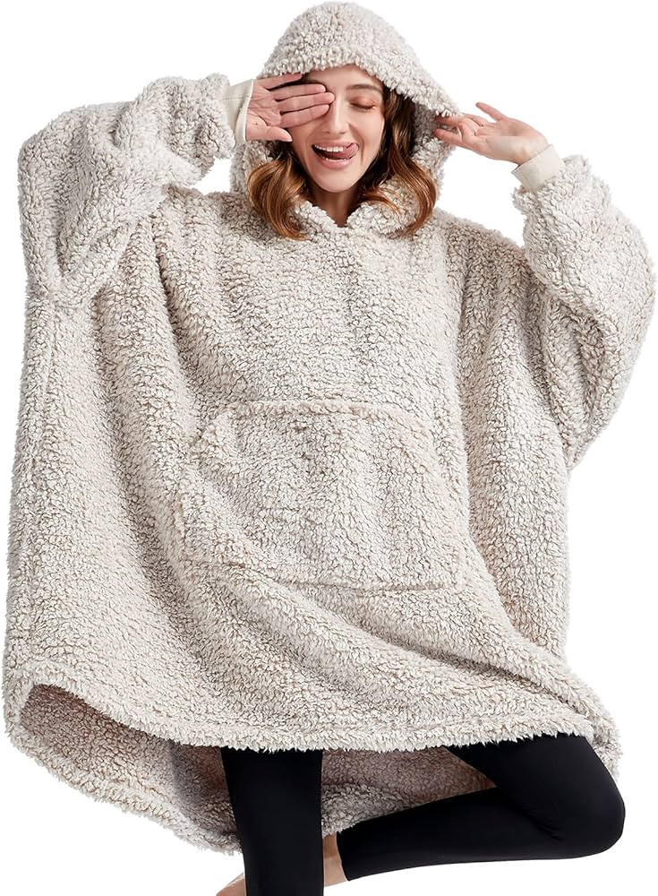 HORIMOTE HOME Cozy Sherpa Wearable Snuggle Blanket Hoodie for Adults Women Men Kids Gift Idea, Su... | Amazon (US)
