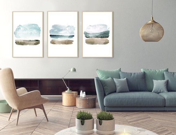 Abstract landscape, large wall art, abstract watercolor, watercolor painting, landscape watercolo... | Etsy (US)