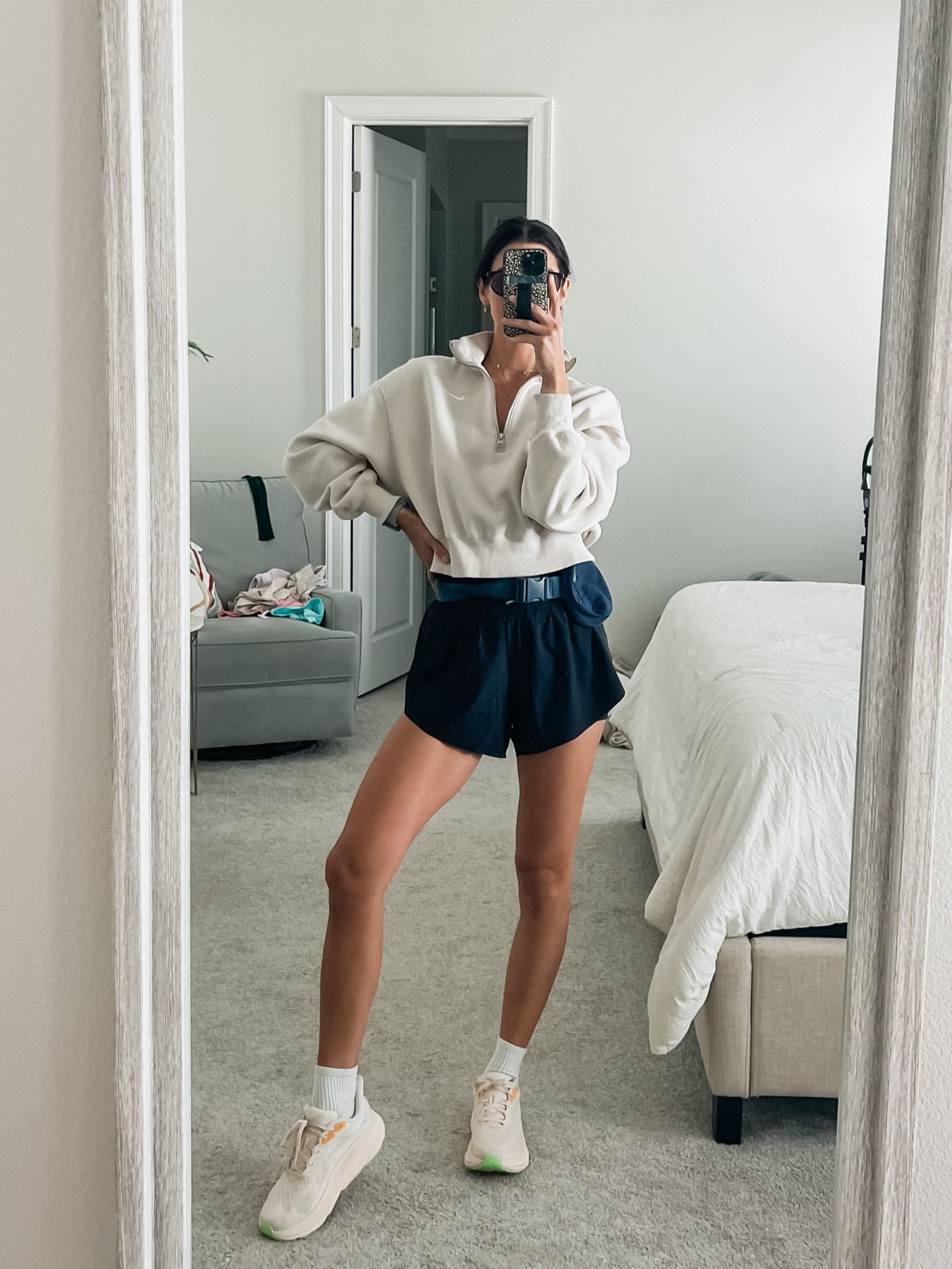 Healthy girl walks szn😎  wearing a medium in the sweatshirt and small in the romper! 

#LTKfindsunder50 #LTKshoecrush #LTKSeasonal