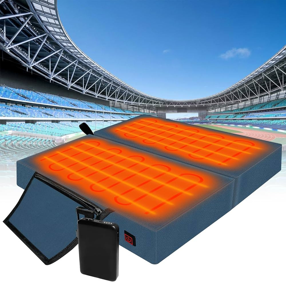 Extra Wide Heated Seat Cushion with 10000 mAh Power Bank, Portable Heated Stadium Seats for Bleac... | Amazon (US)