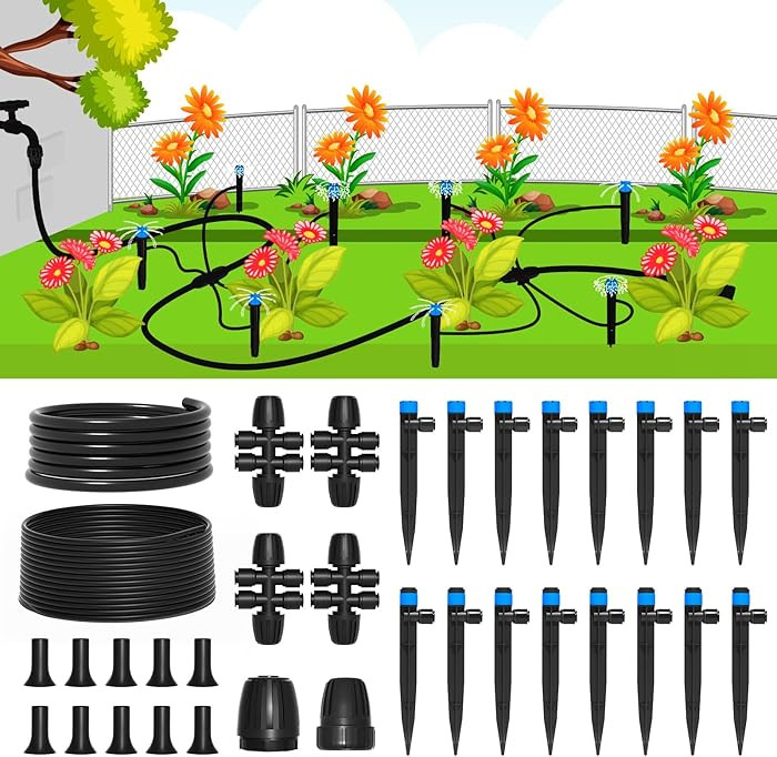 MIXC Drip Irrigation System,Quick Connector Garden Watering System Automatic Sprinkler System Kit... | Amazon (US)