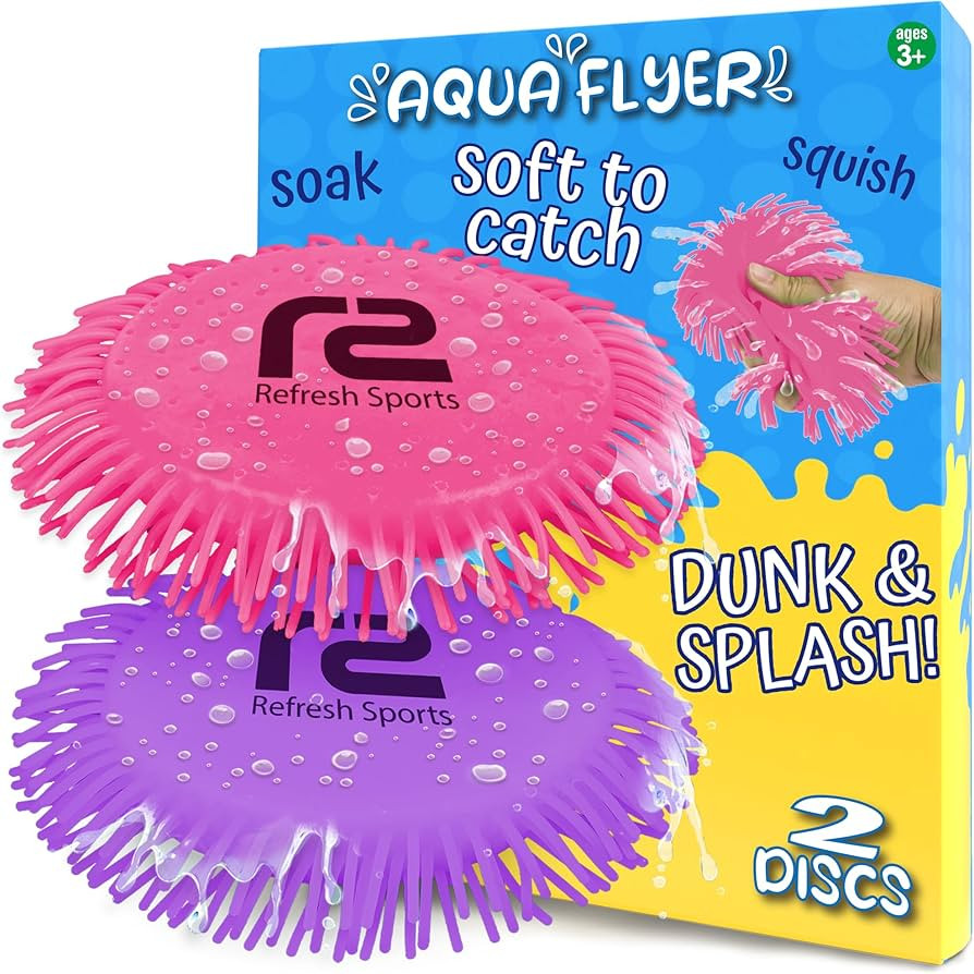 Beach Flying Disc Pool Toy: 2 Pack Water Discs for Kids - Soaks The Target On Impact - Best Outdo... | Amazon (US)