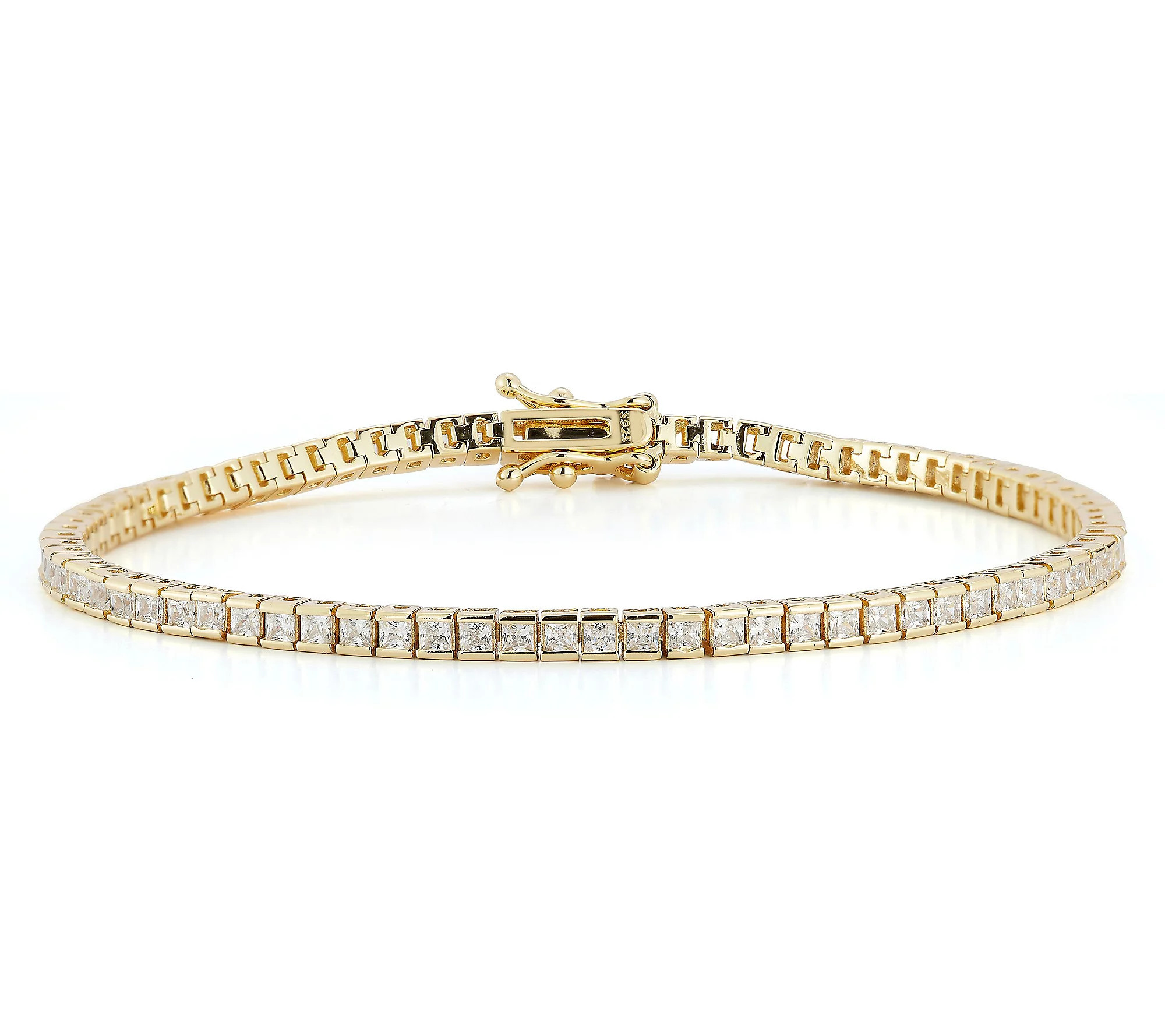 Sterlina Silver Thin Princess Cut Tennis Bracelet, Sterling | QVC
