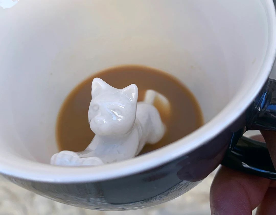 Cute Ceramic Cat Mug | Hidden Animal Cup | Unique Birthday Present | Christmas Gift for cat lover... | Etsy (US)
