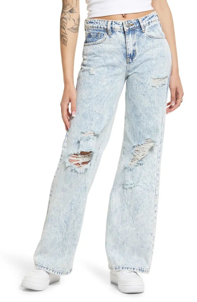 Ripped Wide Leg High Waist Jeans | Nordstrom Canada