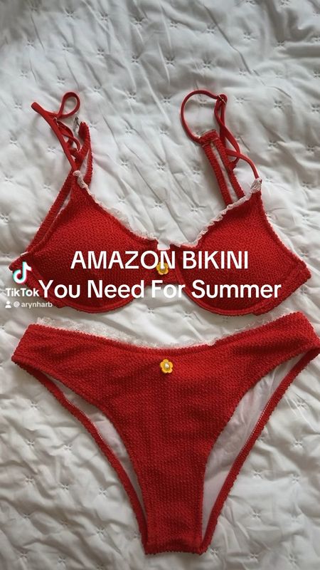 Amazon red bikini , summer outfits , amazon swimwear 

#LTKFindsUnder100 #LTKFindsUnder50 #LTKSwim