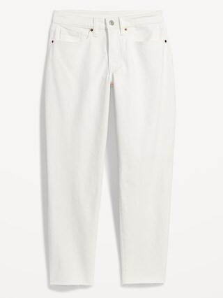 High-Waisted OG Straight White-Wash Cut-Off Ankle Jeans for Women | Old Navy (US)
