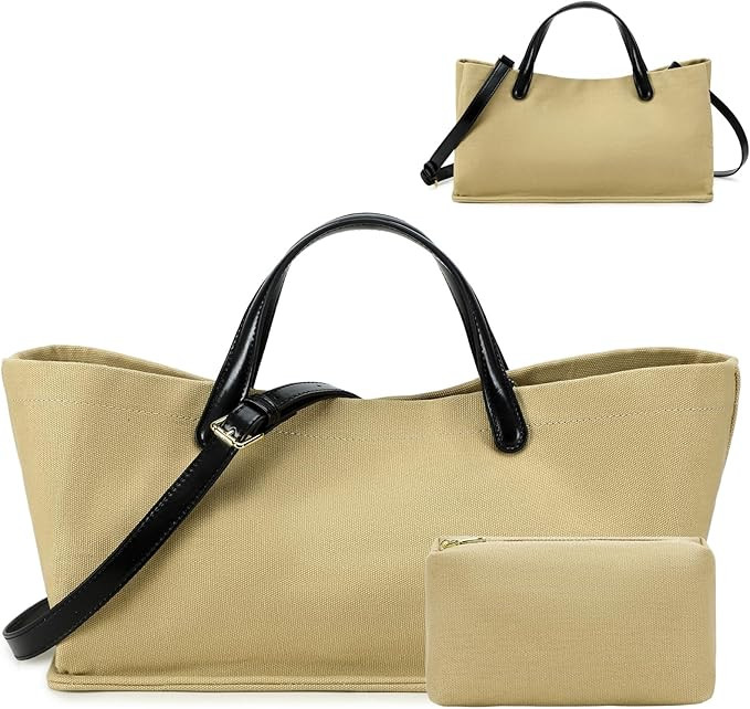 Travistar Large Tote Bag for Women - Canvas Work Bags Crossbody Handbags Shoulder Top Handle Purs... | Amazon (US)