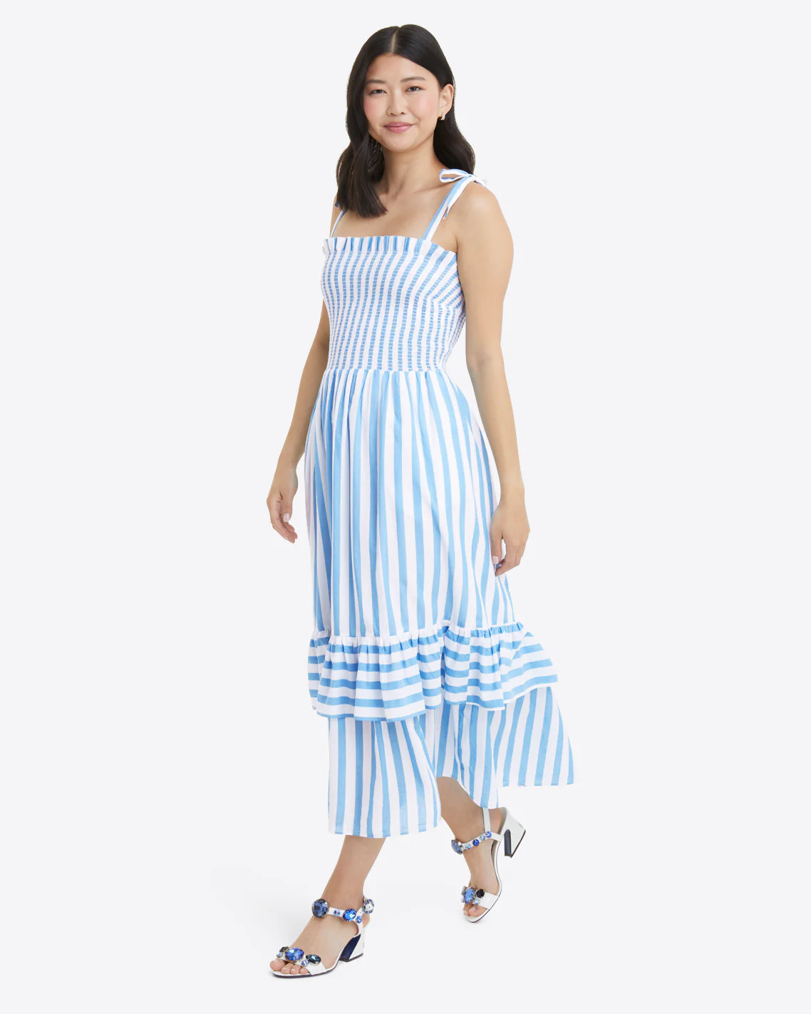 Taylor Dress in Awning Stripe | Draper James (US)