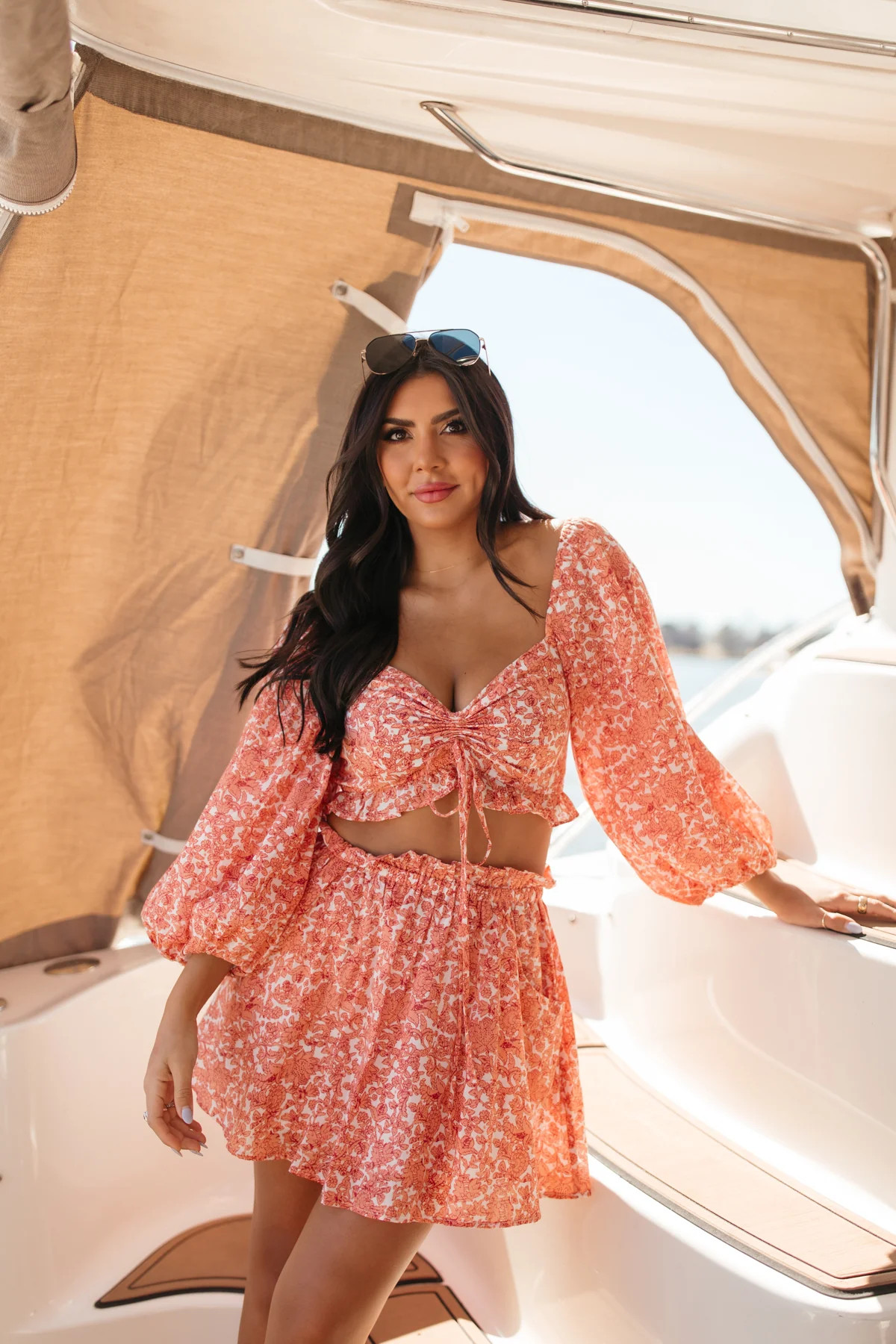 RESTOCK - Alicia Floral Ruched Top | The Post